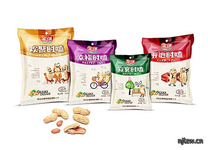 宝强咸香型花生包装设计欣赏