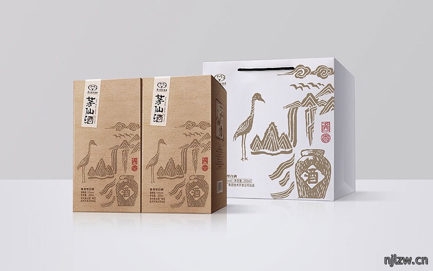 白酒手绘包装盒设计